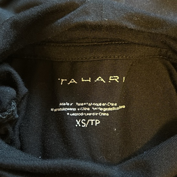 Tahari Black Lightweight Mock Neck Long Sleeve Top - Picture 3 of 4